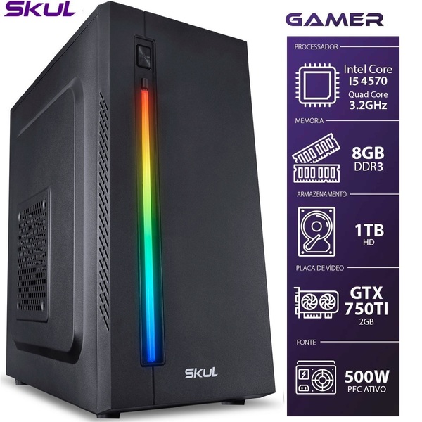 Computador Gamer 5000 - I5 4570 3.2ghz 8gb Ddr3 Hd 1tb Gtx750