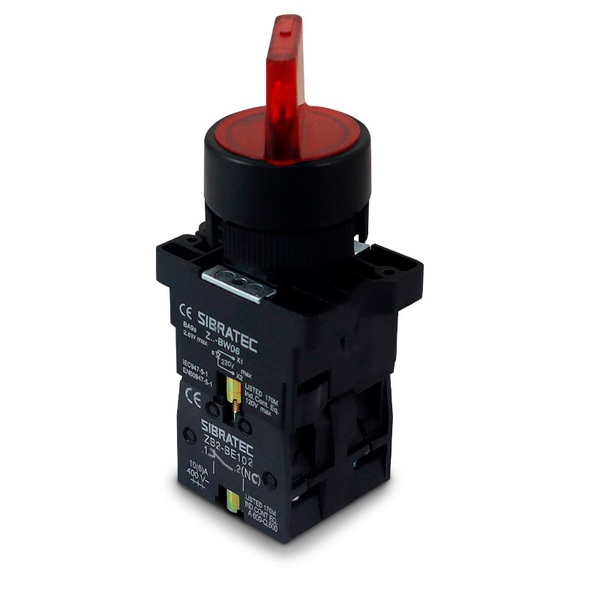 Comutador Iluminado 3 Posições Fixas Nf+nf Vermelho 220vca