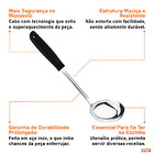 Concha Para Servir 30cm Em Aço Inox Com Cabo Antiaquecimento