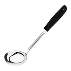 Concha Para Servir 30cm Em Aço Inox Com Cabo Antiaquecimento