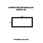 Condutor para Calha Galvanizado Retangular Corte 28cm Comprimento 2m Calha Forte