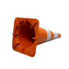 Cone Base Pvc Laranja/branco 7cm Plastcor