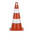Cone de Sinalização 50x27cm Plástico Laranja e Branco Pic Plásticos 1 Unidade