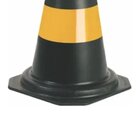 Cone Flexível Preto Com Faixa Refletiva Amarela 75cm – Plastc