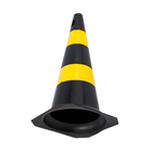 Cone para Sinalização Plástico 50cm Preto e Amarelo