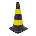 Cone Rígido 50cm Preto e Amarelo