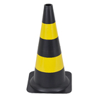 Cone Rígido 50cm Preto e Amarelo