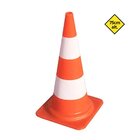 Cone Rígido Laranja Com Faixas Brancas 75cm - Plastcor
