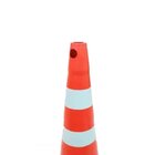 Cone Rígido Laranja Com Faixas Brancas 75cm - Plastcor