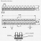 Conector Barra Polietileno 6mm² 25A 600V Branco Sindal 112