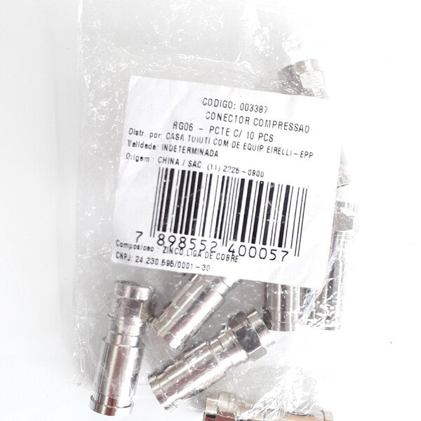 Conector Compressao Rg06 c/10pçs