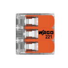 Conector de Emenda a Mola de 3 Vias até 4mm² Transparente Wago