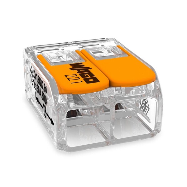 Conector Emenda Compacto Fios E Cabos 2 Vias 221 Wago