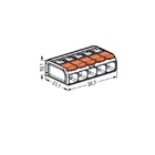 Conector Emenda Compacto Wago 221-615 6mm² 5 Vias 10 Peças
