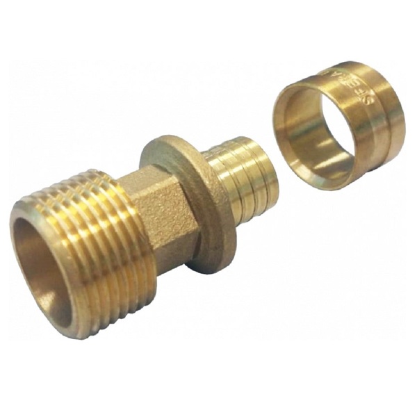 Conector Fixa Macho Longa Pex Água 25x3/4"kit C/ 2-emmeti