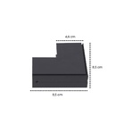 Conector L Sobrepor  Parede Magnético Preto - Gaya