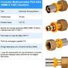 Conector Multicamadas Pex Gás 16mm X 1/2"(f) Giratório