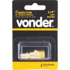 Conector Pino Racord Macho 1/4" Npt Latão Cartela - Vonder