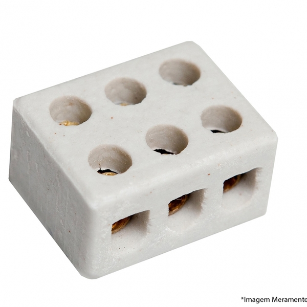 Conector Porcelana 10mm 3 Polos 04.12