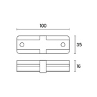 Conector Reto Blumenau Para Trilho De Sobrepor Preto