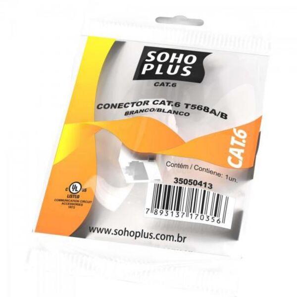 Conector Rj45 Femea Cat6 T568a/b Branco Sohoplus | Leroy Merlin