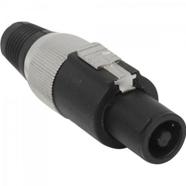 Conector Speakon De Linha Macho 4 Pólos Pgsp0004 Preto/cinza