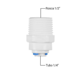 Conexao Reta Rosca 1/2 Bspt P/tubo 1/4 Pol Branca Oc: