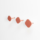 Conj3 Cabideiro Parede Decorat Mdf Metal Quadrados Terracota