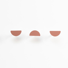 Conj3 Cabideiro Parede Decorativo Mdf Metal 1/2 Lua Terracota