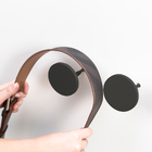 Conj3 Cabideiro Parede Decorativo Mdf Metal Dots Preto