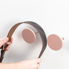 Conj3 Cabideiro Parede Decorativo Mdf Metal Dots Rosa