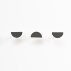 Conj3 Gancho Parede Decorativo Mdf Metal 1/2 Lua Preto