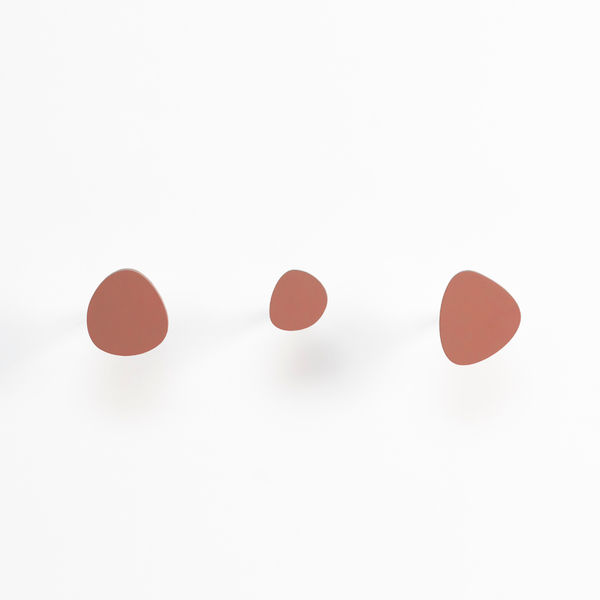 Conj3 Gancho Parede Decorativo Mdf Metal Pedra Terracota