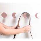 Conj4 Gancho Parede Decorativo Mdf Metal Fases Lua Rosa