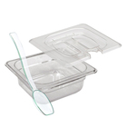 Conj 2 Cuba Gastronômica Policarb Gn 1/6x65 Mm 1l C/ Tampa C/