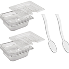 Conj 2 Cuba Gastronômica Policarb Gn 1/6x65 Mm 1l C/ Tampa C/