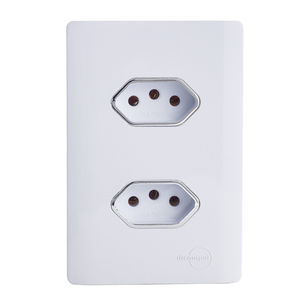 CONJ 2 TOMA 2P+T 20A CR C/PL 4X2 DIC