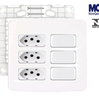 Conj 3 Interruptor Simples + 3 Tomada 20a 4x4 Margirius B3