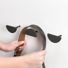 Conj 3und Cabideiro Parede Decorativo Mdf 1/2 Lua Preto