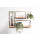 Conj 4 Prateleiras Industrial Parede Metal Tetris Preto