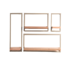 Conj 4 Prateleiras Industrial Parede Metal Tetris Taupe