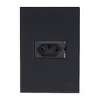 CONJ.4X2 - 1 TOMADA 2P+T 20A (C/SUP) (PRETO FOSCO) - LX