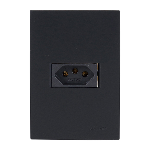 CONJ.4X2 - 1 TOMADA 2P+T 20A (C/SUP) (PRETO FOSCO) - LX