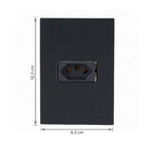 CONJ.4X2 - 1 TOMADA 2P+T 20A (C/SUP) (PRETO FOSCO) - LX