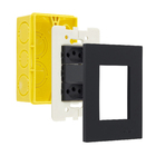 CONJ.4X2 - 2 TOMADAS 2P+T 10A (C/SUP) (PRETO FOSCO) - LX