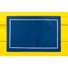 Conj. C/ 4 Lugar Americano De Poliéster E Linho Lévis Azul 45