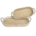 Conj. De Bandejas De Madeira E Metal M:65 X 31 5cm X X 10cm