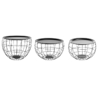 Conj. De Mesa Lateral De Ferro Preto - 3pcs G: 52cm X 38cm M