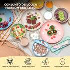 Conj. Louças Fibra De Trigo Premium 32pçs Bpa Free Colorido