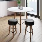 Conj. Mesa Gardênia 70cm Branca E 2 Banquetas Pretas